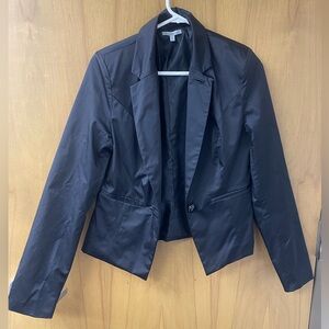 Charlotte Russe  Women’s  Blazer Size L Black Sateen Jacket